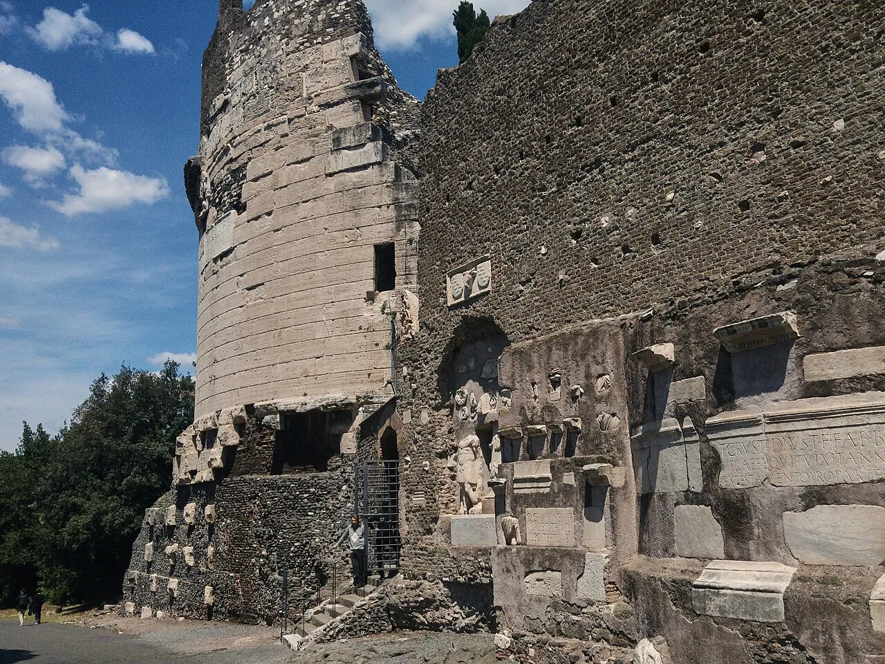 The round Tomb of Caecilia Metella on the Appian Way