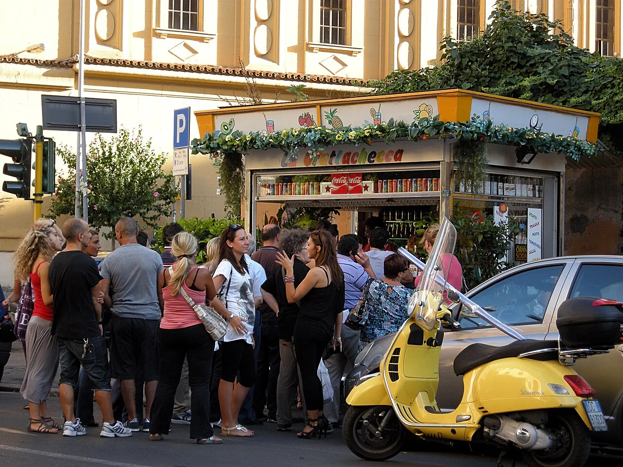 The Sora Maria grattachecca kiosk in Rome