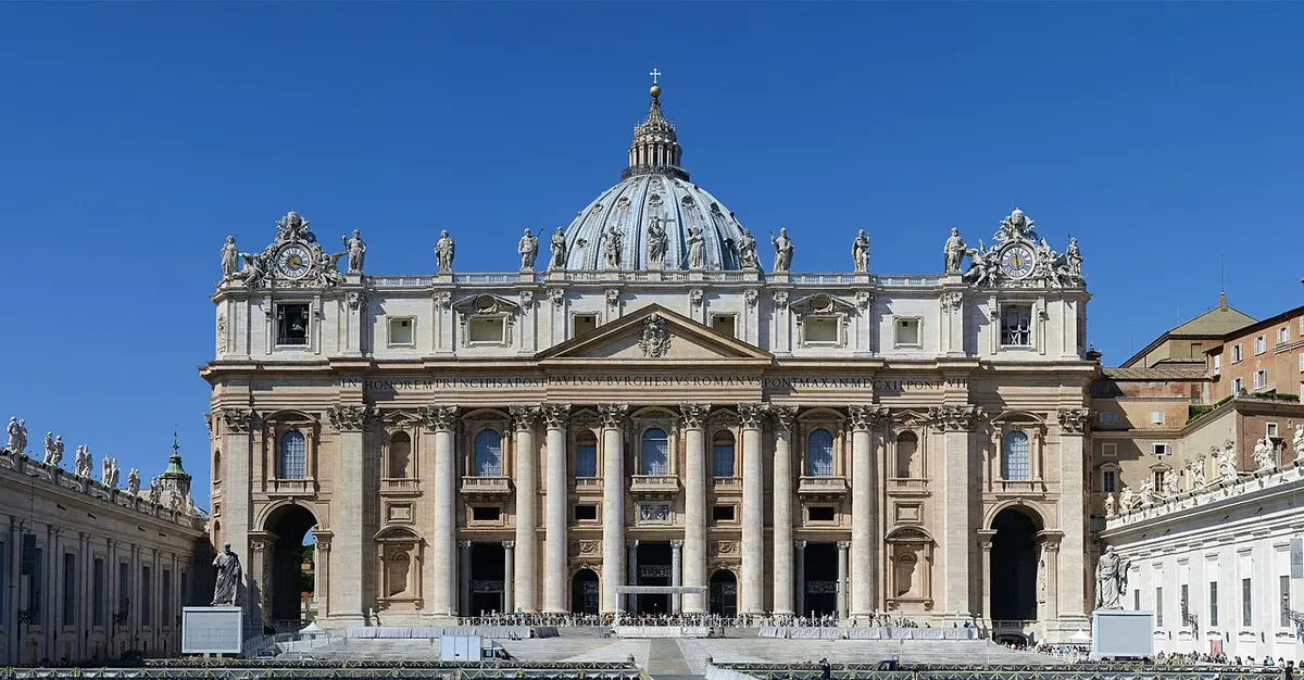 St. Peter’s Basilica and its dome from the square