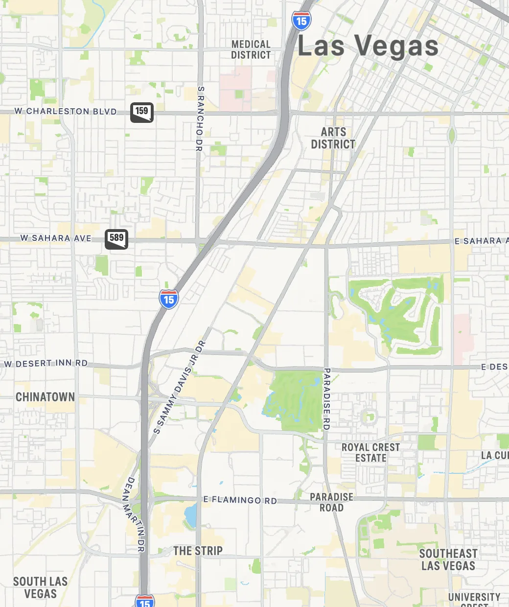 Map of the Las Vegas Strip